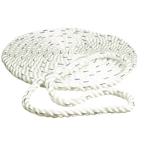 Seachoice Twisted Dock Line - White with Blue Tracer