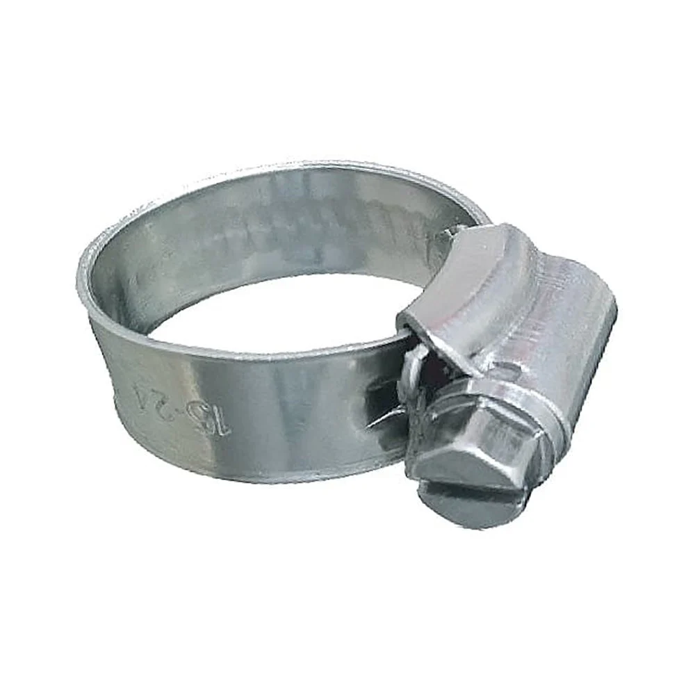 Trident Marine 316 SS Non-Perforated Worm Gear Hose Clamp - 3/8" Band - 7/16"–21/32" Clamping Range - 10-Pack