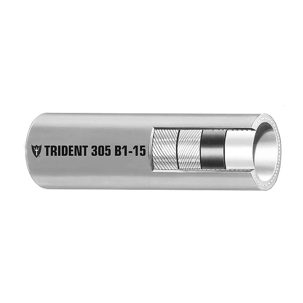 Trident Marine Outboard 3/8" x 50' Boxed Barrier Lined B1-15 EPA Compliant Outboard Fuel Line Hose - Gray