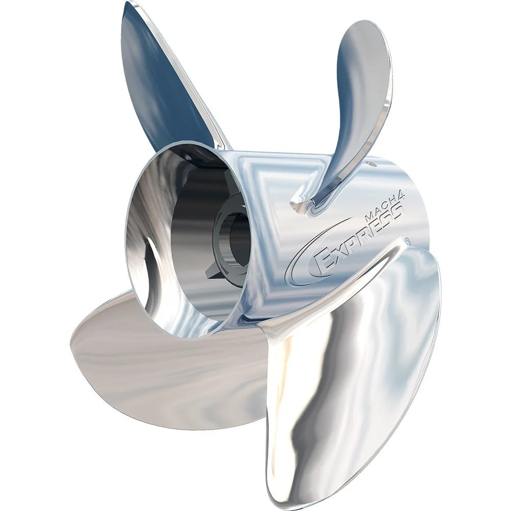 Turning Point Propellers Turning Point Express® Mach4™ - Left Hand - Stainless Steel Propeller - EX-1513-4L - 4-Blade - – Marine Boat Replacement Part