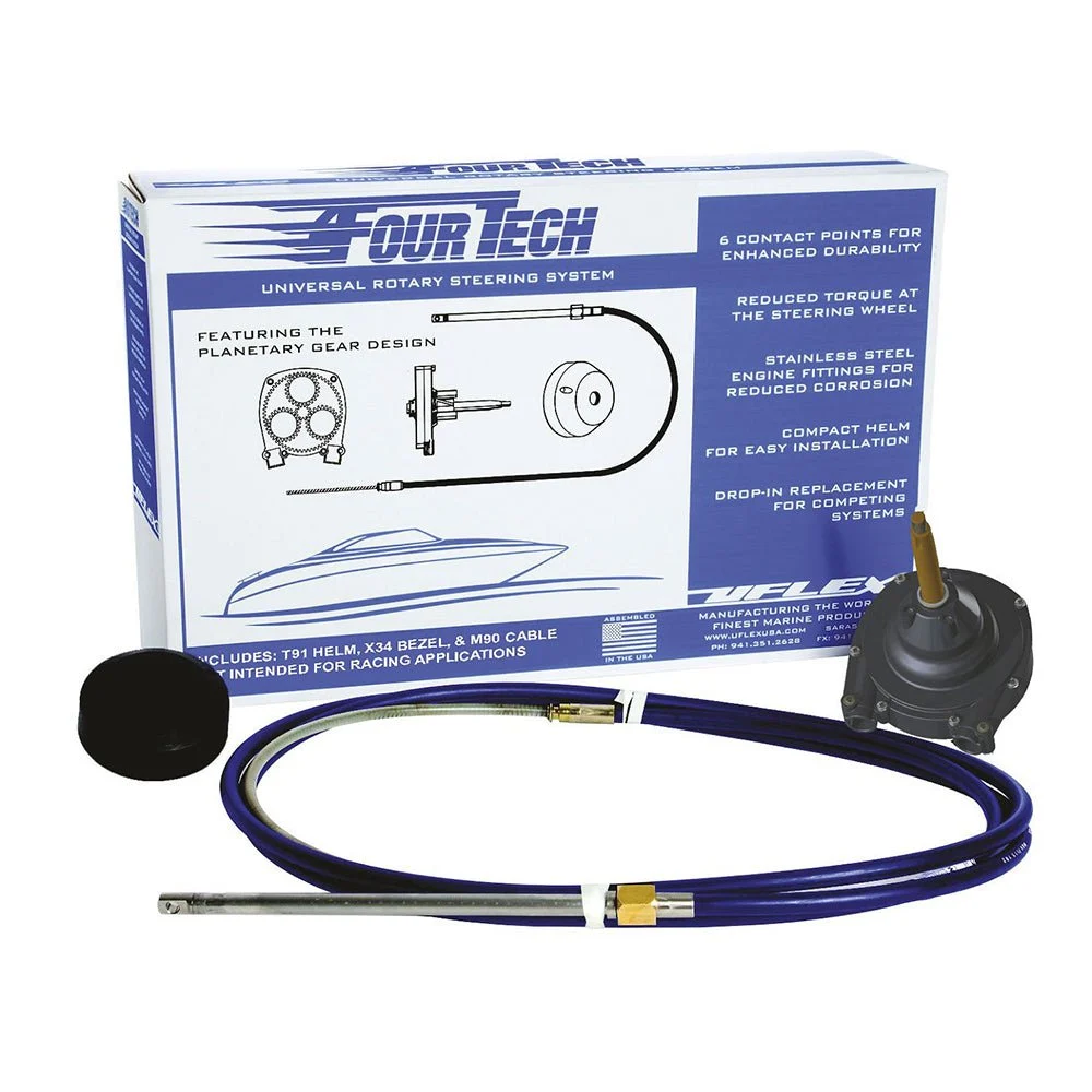 Uflex USA Uflex Fourtech 13' Mach Rotary Steering System w/Helm, Bezel & Cable – Marine Boat Replacement Part