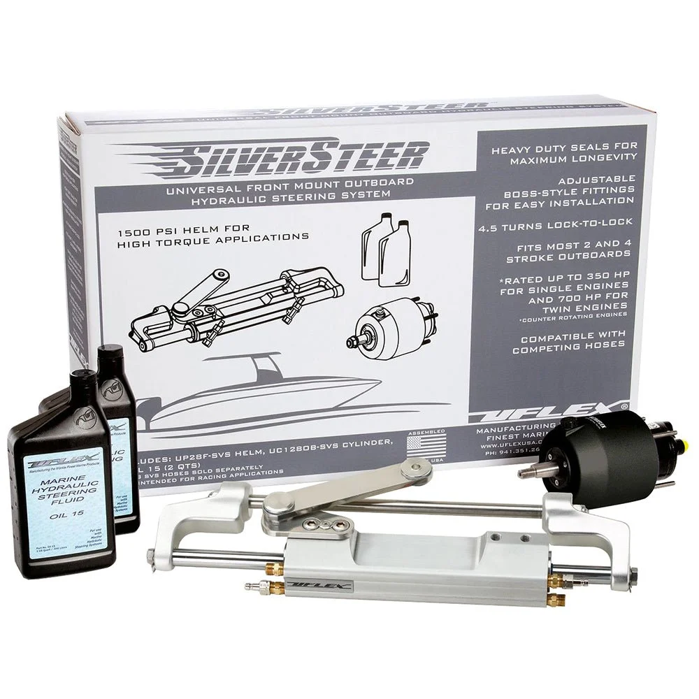 Uflex USA Outboard Uflex SilverSteer™ Front Mount Outboard Hydraulic Steering System w/ UC130-SVS-1 Cylinder