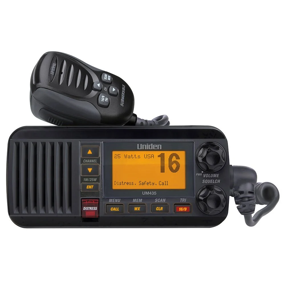 Uniden UM435 Fixed Mount VHF Radio - Black – Marine Electrical Replacement Part