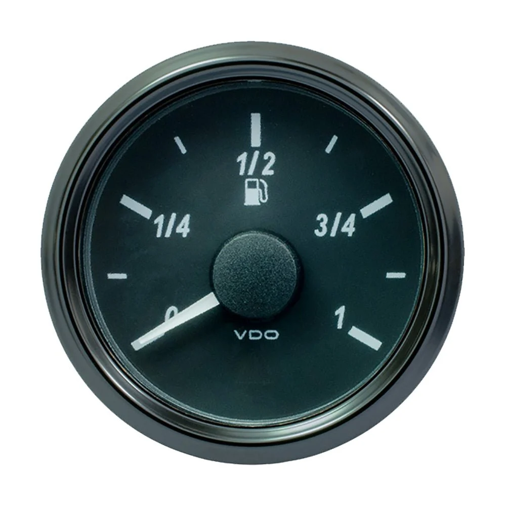 Vdo SingleViu 52mm (2-1/16") Fuel Level Gauge - Euro - 3-180 Ohm – Marine Electrical Replacement Part