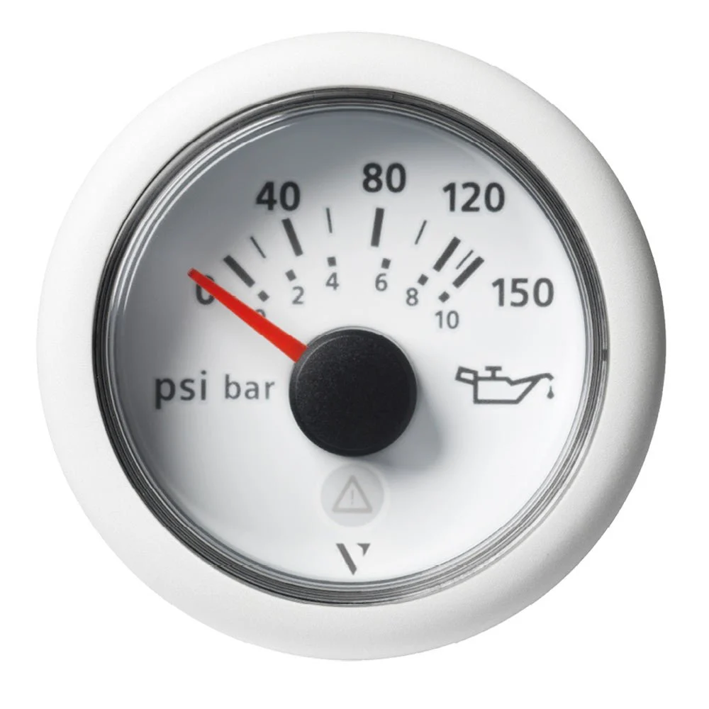 Veratron Outboard 52mm (2-1/16") ViewLine Engine Oil Pressure Gauge - 150 PSI - White Dial & Bezel