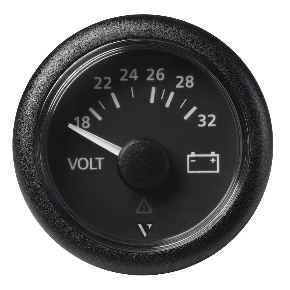 Veratron 52mm (2-1/16") Viewline Voltmeter 18-32V - Black Dial & Bezel – Marine Boat Replacement Part