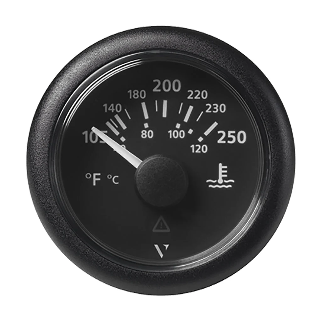 Veratron Outboard 52MM (2-1/16") ViewLine Water Temperature Gauge - 100-250°F - Black Dial & Bezel
