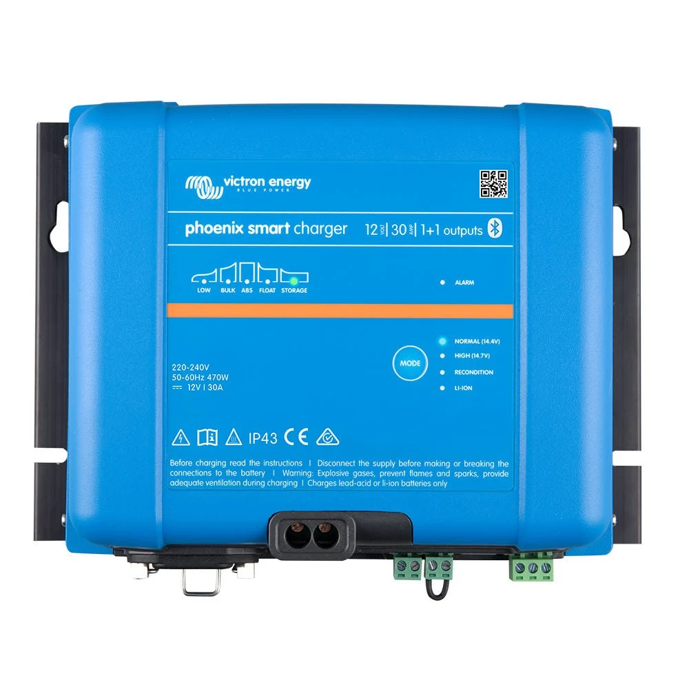 Victron Energy Phoenix Smart IP43 Charger 12/30 (1+1) 120-240VAC Requires 5-15P Mains Cord – Marine Boat Replacement Part