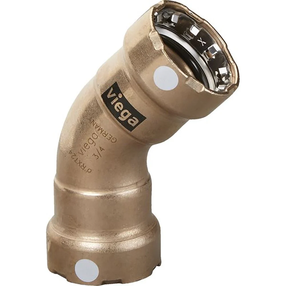 Viega MegaPress 3/4" 45° Copper Nickel Elbow - Double Press Connection - Smart Connect Technology – Marine Boat Replacement Part