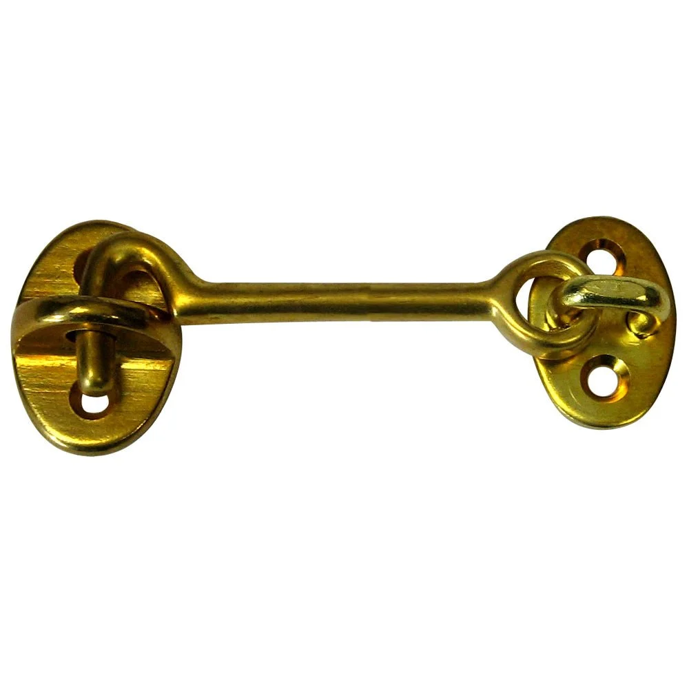 Whitecap Cabin Door Hook - Polished Brass - 3" – Marine Boat Replacement Part