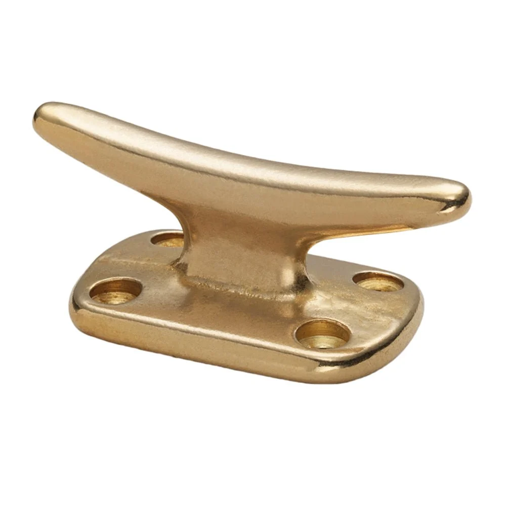 Whitecap Fender Cleat - Polished Brass - 2" – Marine Boat Replacement Part