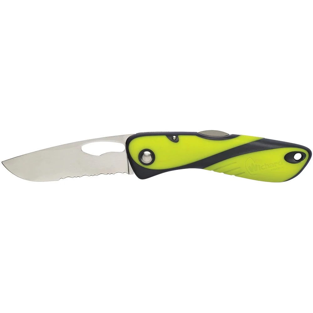 Wichard Marine Offshore Knife - Single Serrated Blade - Fluorescent